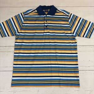 Paul & Shark Polo Shirt Mens M Multicolor Striped Yachting Cotton Short Sleeve